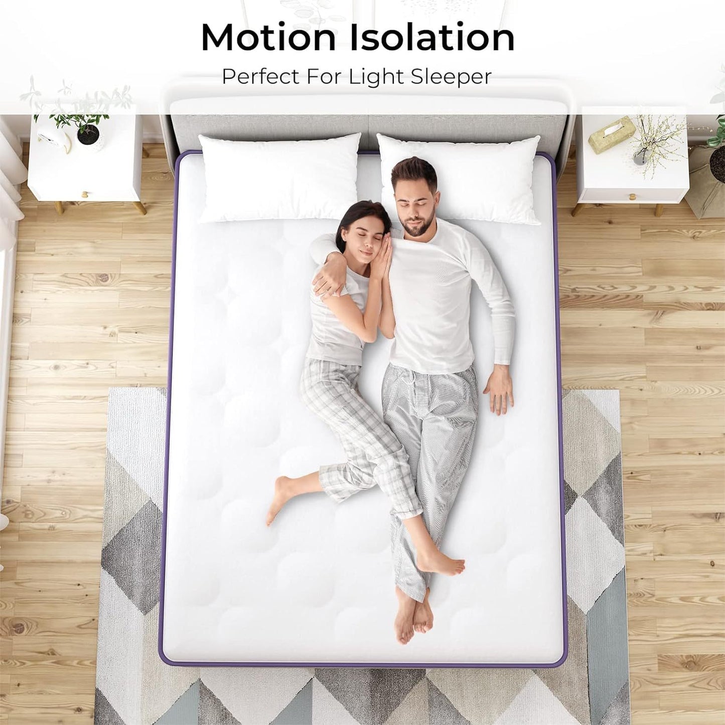Full Mattress, 12 Inch Hybrid Full Mattress, Full Size Mattress In A Box, Plush Foam Mattress With Individually Pocketed Coils, Motion Isolation For Pressure Relief, Medium Soft