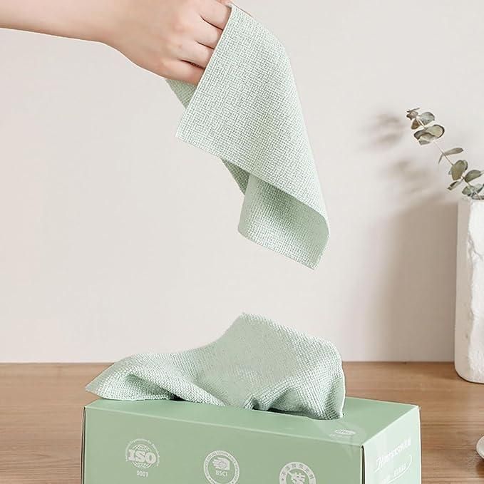 20 PCS Microfiber Cleaning Cloth Set with Dispenser Box – Reusable Multi-Purpose Wipes for Home, Kitchen & Office