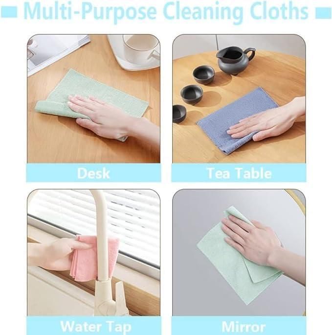 20 PCS Microfiber Cleaning Cloth Set with Dispenser Box – Reusable Multi-Purpose Wipes for Home, Kitchen & Office