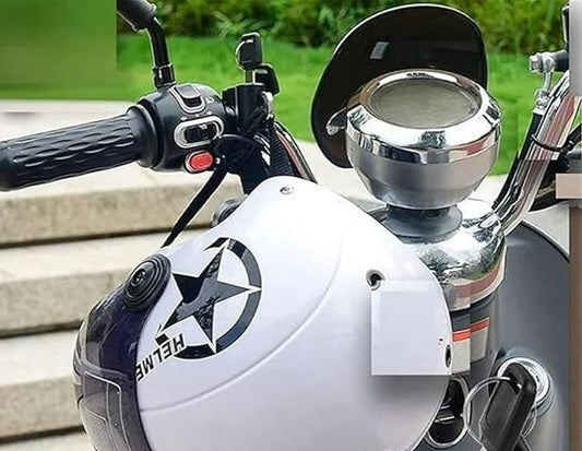 Anti-theft helmet lock for motorcycle and scooter handlebar
