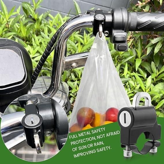 Anti-theft helmet lock for motorcycle and scooter handlebar
