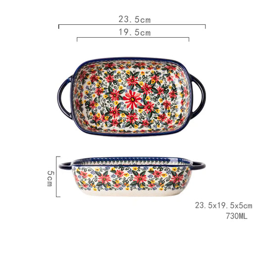 Dual-Handle Ceramic Soup Bowl